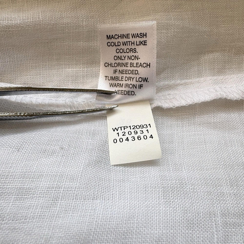 J Jill Love Linen Top Women Small Blouse White 100% Linen Beachy Resort Coastal - Picture 6 of 9